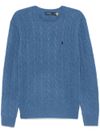 polo ralph lauren - Maglione in lana intrecciata blu