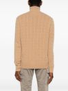 Beige knitted wool turtleneck sweater