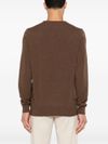 Brown wool sweater with embroidered logo