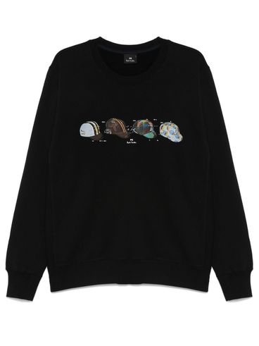 PS PAUL SMITH - Crewneck cotton sweatshirt with hat print