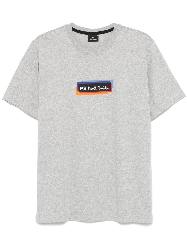 Shop Ps By Paul Smith Grey Cotton T-shirt With Logo