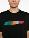 Cotton t-shirt with multicolored insert