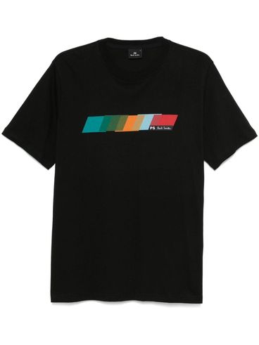 PS PAUL SMITH - Cotton t-shirt with multicolored insert