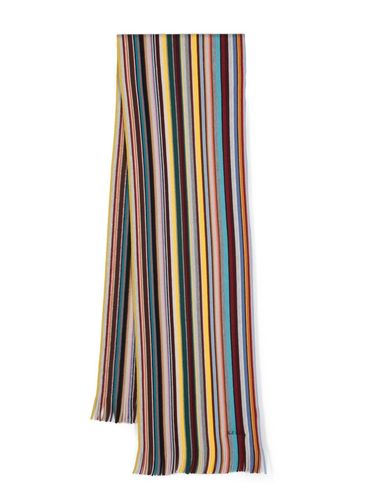 PS PAUL SMITH - Multicolored striped wool scarf