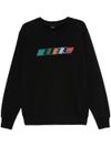 ps paul smith - Crewneck cotton sweatshirt with multicolored insert