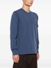 Blue crewneck wool sweater