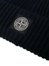 stone island - Ribbed wool beanie with logo - 1