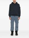 stone island - Felpa in cotone con cappuccio e logo - 1