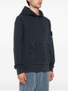 stone island - Felpa in cotone con cappuccio e logo - 3