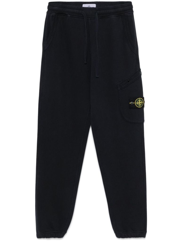 Shop Stone Island Cotton Sweatpants With Pocket In Blue