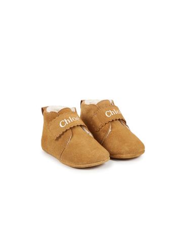 Suede shoes with logo