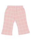 Checked cotton pants with bow