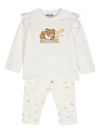 Cotton jumpsuit with heart and bear print