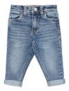 Jeans in cotone con risvolte