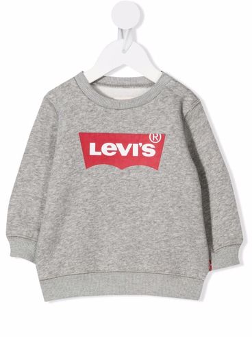 Crewneck cotton sweatshirt with logo