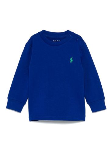 Crewneck cotton sweatshirt with buttons