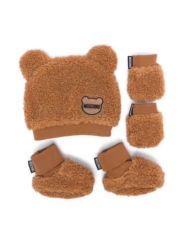 MOSCHINO - Faux shearling hat and gloves set