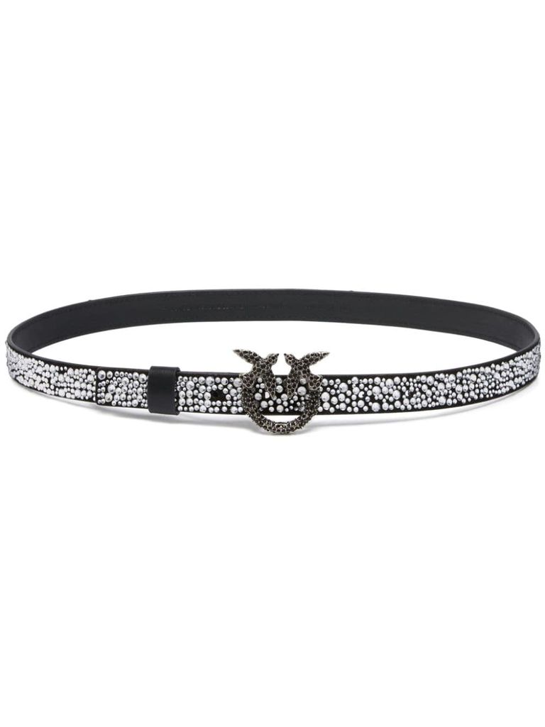 Shop Pinko Black Silver Belt 'love Berry'