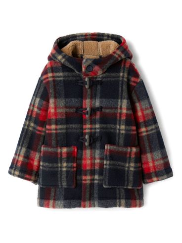 Short plaid coat with pockets