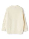 White crossed cotton and wool sweater