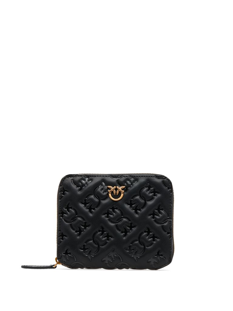 Shop Pinko Black 'taylor' Wallet With All-over Quilting