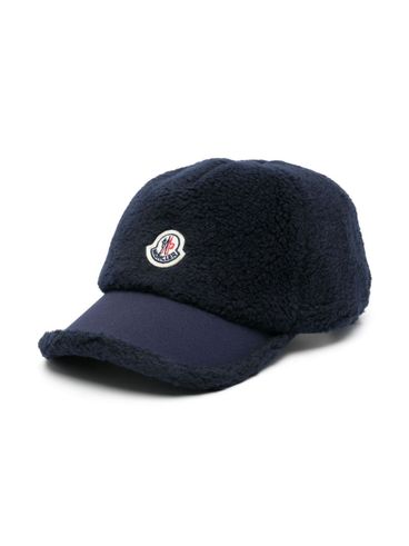 MONCLER - Faux shearling hat with logo