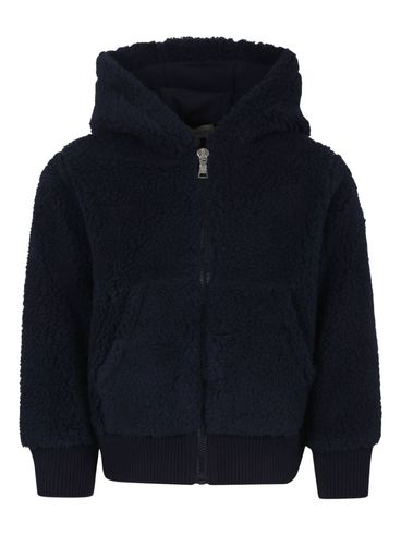 MONCLER - Blue faux shearling hoodie