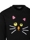 Cotton sweatshirt with cat print