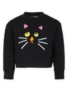 Cotton sweatshirt with cat print