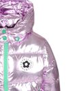 Short down jacket with shiny finish