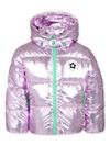 Short down jacket with shiny finish