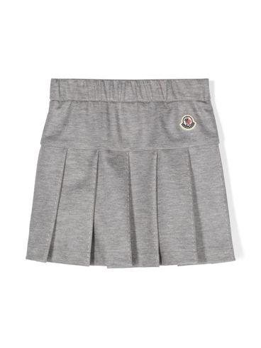 MONCLER - Pleated virgin wool mini skirt