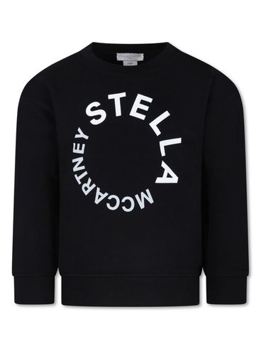 Cotton crewneck sweatshirt with logo print