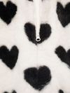 Eco fur with hearts and zip