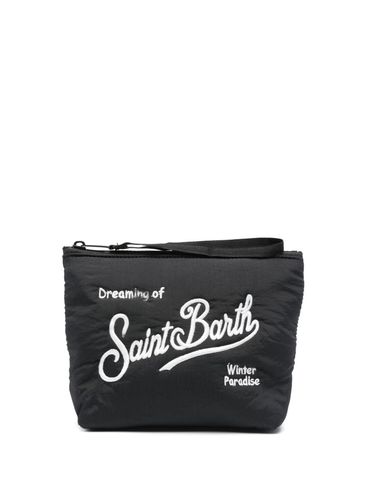 MC2 SAINT BARTH - Pochette grigia con logo ricamato