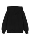 Black cotton hoodie with logo