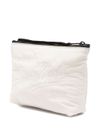 White clutch bag with embroidered logo