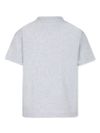 Grey cotton T-shirt with logo print