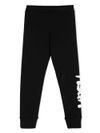 Leggings in cotone nero con logo