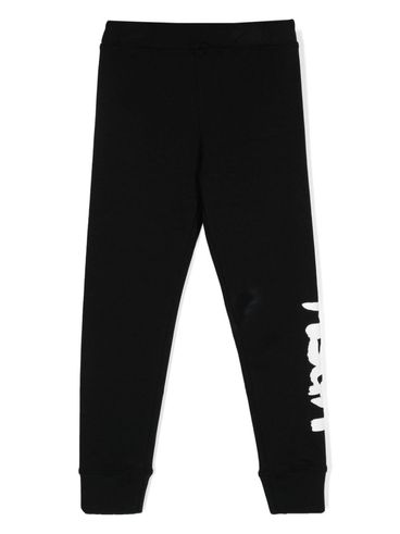 Black cotton leggings with logo