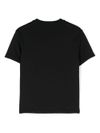 Black cotton T-shirt with logo print