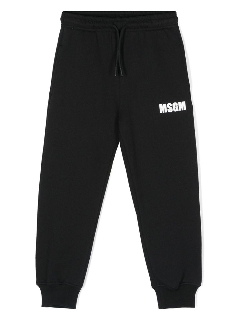 ボトムスその他 MSGM JOGGING PANTS WITH LOGO PRINT (2000MDP500_20000494) MSGM logo-print Cotton Joggers | Black | FARFETCH GE
