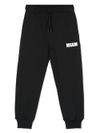 Black cotton sweatpants with logo