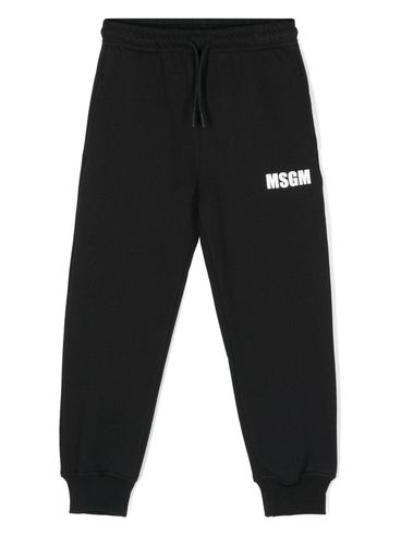 Black cotton sweatpants with logo