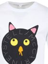 T-shirt in cotone con stampa gatto