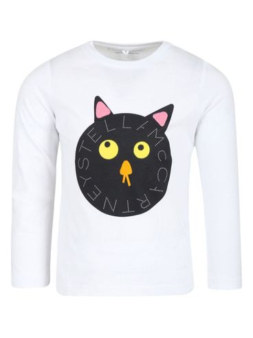 STELLA MCCARTNEY - Cotton T-shirt with cat print