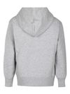 Felpa in cotone grigio con cappuccio e logo