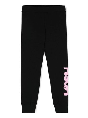 Black cotton leggings with logo