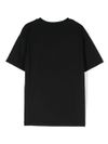 Black cotton T-shirt with logo print