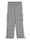 Grey cotton tracksuit pants with pockets